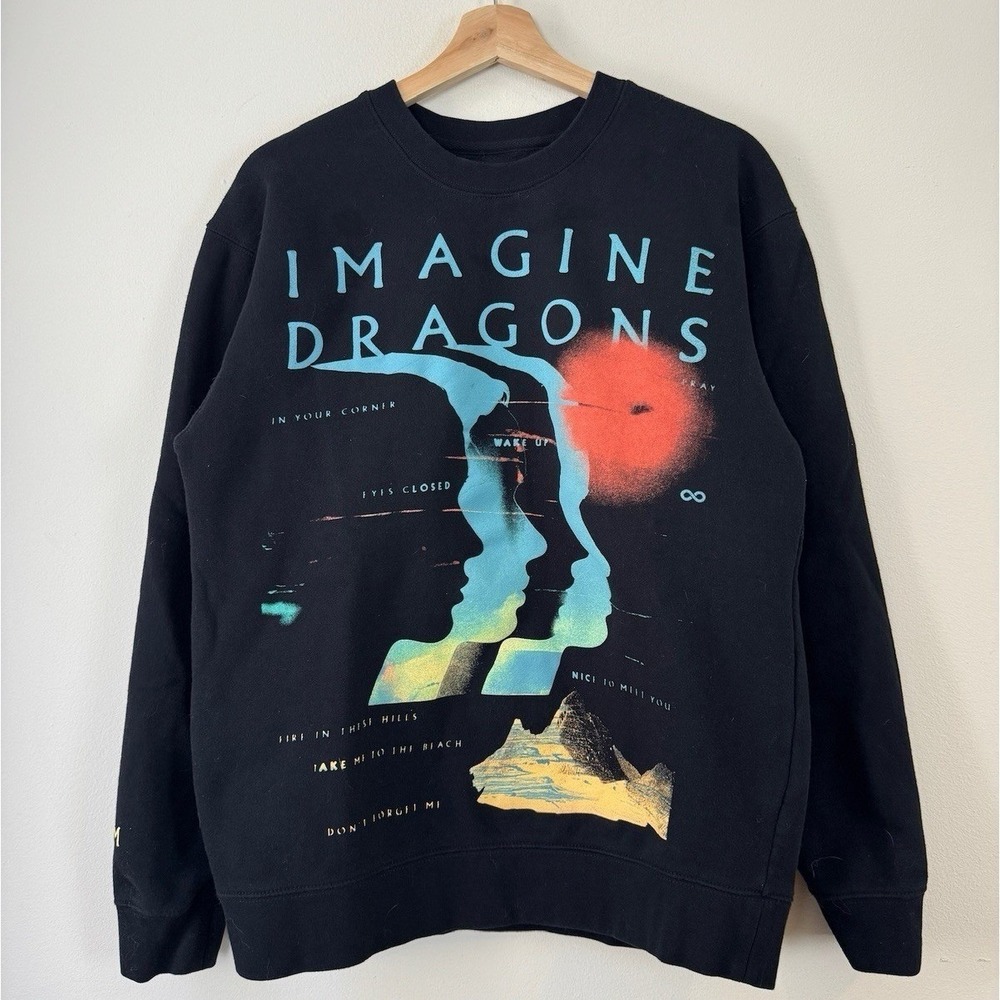 Imagine‎ Dragons Loom Tour Black Graphic Long Sleeve Sweatshirt